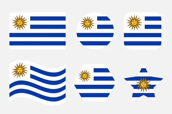 ウルグアイは独立記念日や選挙のための簡単なイラストをフラグ — ストックベクタ