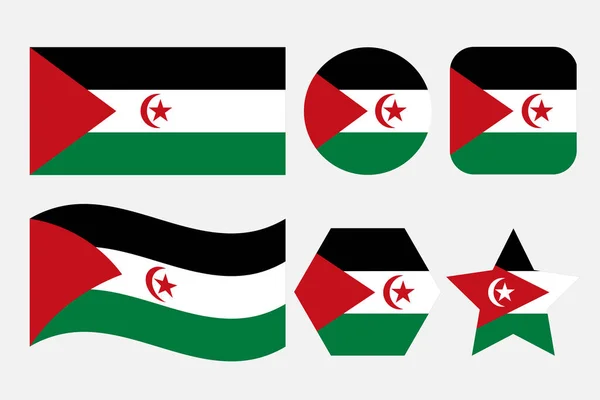 Flagge Der Westsahara Einfache Illustration Für Unabhängigkeitstag Oder Wahlen — Stockvektor
