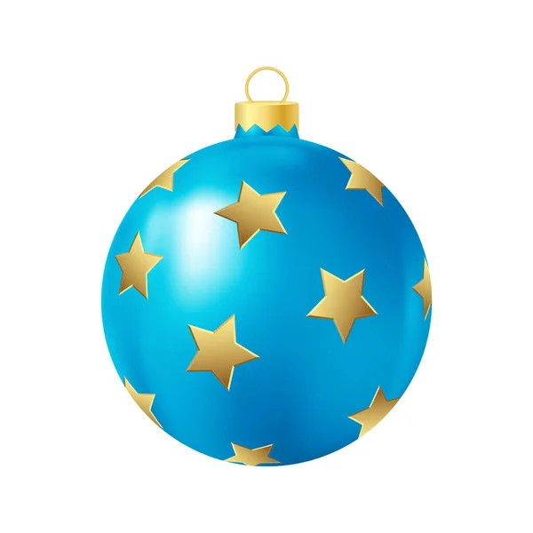 Голубая Рождественская Ёлка Золотыми Звёздами — стоковый вектор