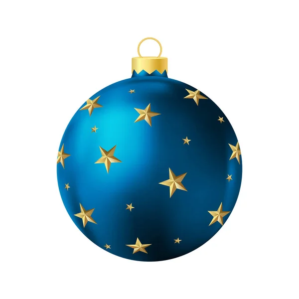Голубая Рождественская Ёлка Золотыми Звёздами — стоковый вектор