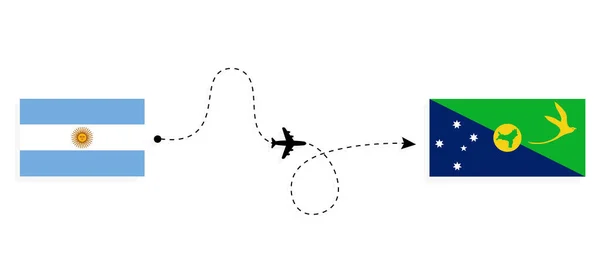 Політ Подорож Аргентини Острова Різдва Пасажирським Літаком Концепція Подорожі — стоковий вектор