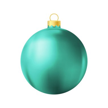 Turkuaz Noel oyuncağı Gerçekçi renk çizimi