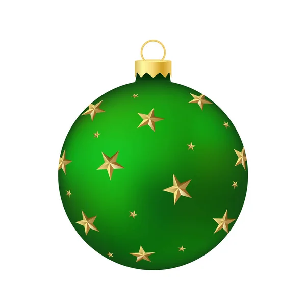 Giocattolo Palla Verde Dell Albero Natale Illustrazione Colori Volumetrica Realistica — Vettoriale Stock