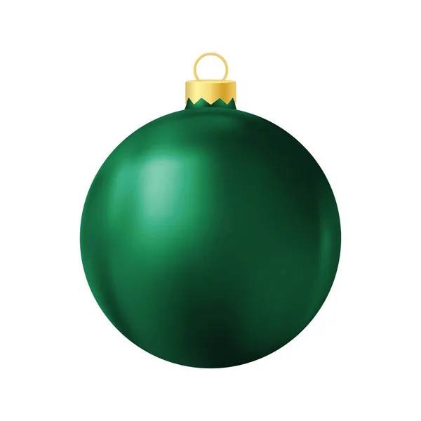 Grüner Weihnachtsbaum Spielzeug Realistische Farbabbildung — Stockvektor