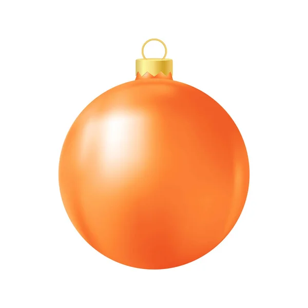 Orange Weihnachtsbaum Spielzeug Realistische Farbabbildung — Stockvektor