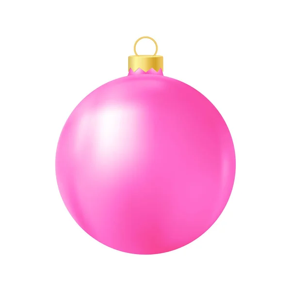 粉红圣诞树玩具现实色彩图解 — 图库矢量图片
