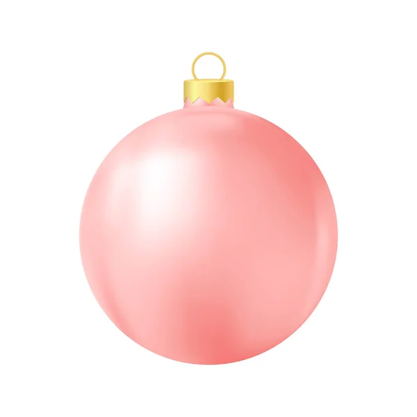 Roter Weihnachtsbaum Spielzeug Realistische Farbabbildung — Stockvektor