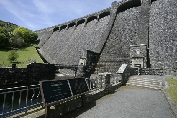 Claerwen dam, elan vallei, — Stockfoto