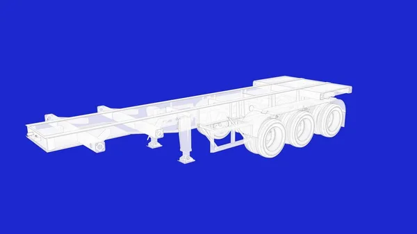 Renderowania Ciężarówki Ampty Logistyki Naczepy Izolowane Białym Tle — Zdjęcie stockowe