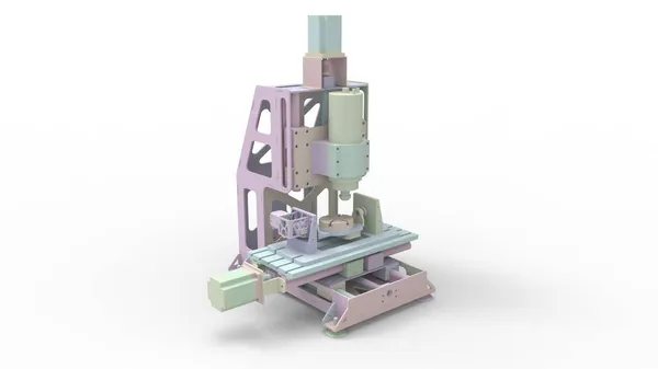 Cnc fúrógép műszaki és technológiai marógép 3D-s renderelése — Stock Fotó