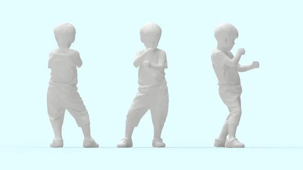 3D rendering of a karate kid small child digital model isolated on empty background — Stock Photo, Image