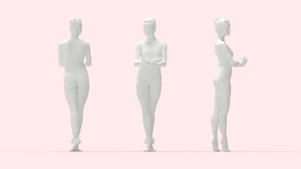 3D rendering of a woman female ballet dancer isolated in empty space background. — 图库照片