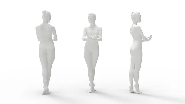 3D renderelés egy nő női balett táncos elszigetelt üres tér háttér. — Stock Fotó