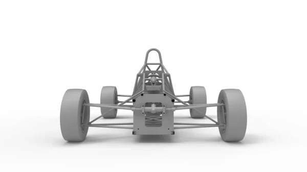 3D rendering of a race car frame chasis made out of tubes and pipes isolated in white studio background. — 图库照片