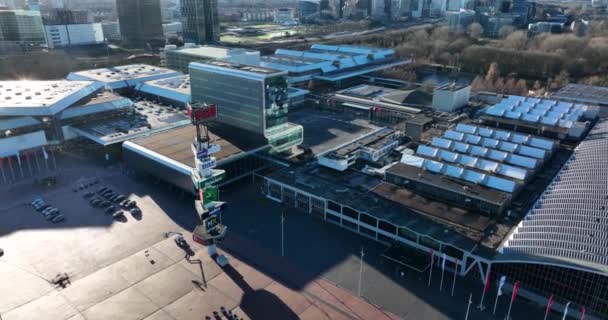 Amsterdam, 25th of December 2021, The Netherlands. RAI confention center and the ZuidAs business district in Amsterdam capital. Europe. — Stockvideo