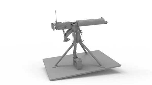 3D rendering of an vintage classic historic machine gun isolated on white studio background — Stok fotoğraf