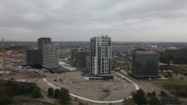 Almeerderstrand Havalimanı, yerleşim yerleri, modern inşaat alanları. Hollanda 'da..