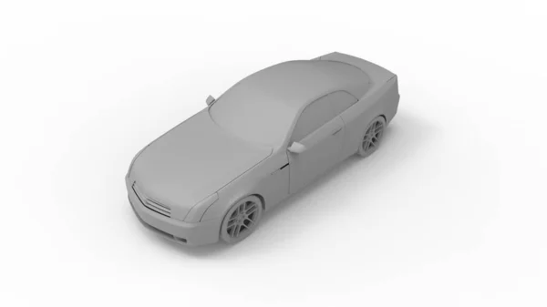 Rendu 3D d'une voiture de luxe berline passager isolé en arrière-plan studio blanc — Photo