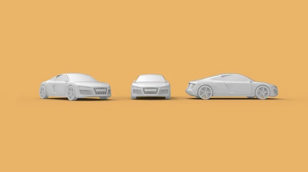 3D рендеринг роскошного седана спортивного гоночного автомобиля пустой шаблон модели изолированы. — стоковое фото