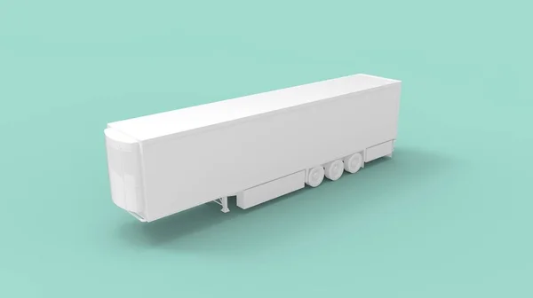 3D renderização de um semi caminhão reboque preto vazio espaço modelo isolado em estúdio fundo — Fotografia de Stock