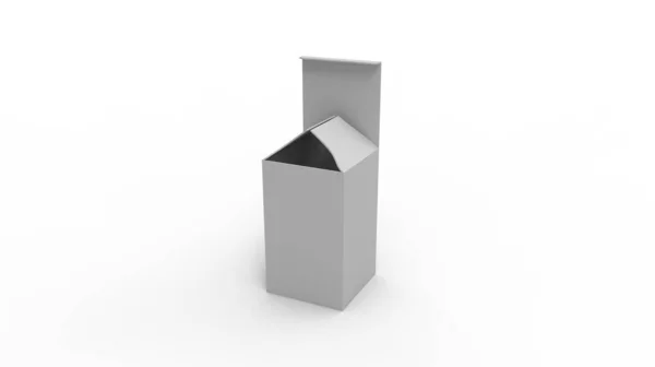Renderização Modelo Maquete Design Uma Caixa Embalagem Produto Papelão Caixa — Fotografia de Stock
