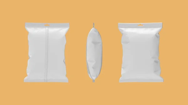 Representación en 3D de un modelo de concepto renderd envoltura de plástico embalaje de saco colgante aislado en espacio vacío. — Foto de Stock