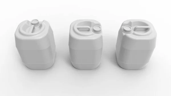 Representación en 3D de una plantilla de maqueta de diseño de una caja de embalaje de producto de contenedor líquido. Aislado — Foto de Stock