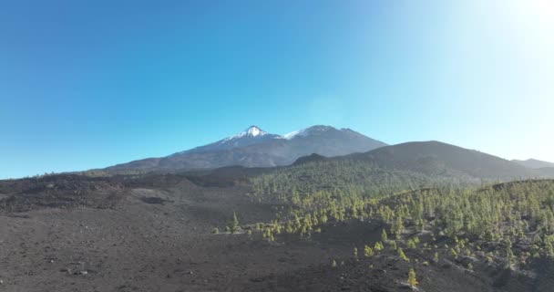 El tiede vulcano paesaggio roccioso parco nazionale Ruvido paesaggio vulcanico. — Video Stock