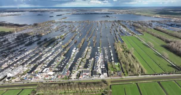 Loosdrechtse Plassen Vodních Kanálů Obdělávané Příkopu Přírody Blízkosti Vinkeveen Utrecht — Stock video