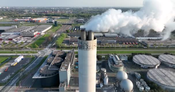 Amsterdam 23Th April 2022 Netherlands Smoking Chimney Waste Incineration Disposal — Video