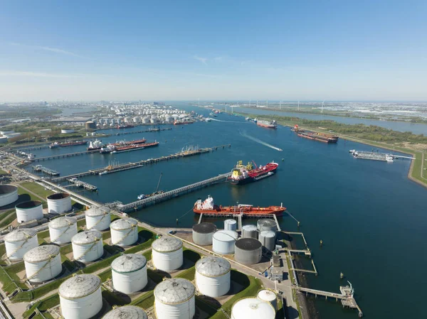 Rotterdam April 2022 Nederland Tankschepen Silo Voor Chemische Olieproducten Zwaar — Stockfoto