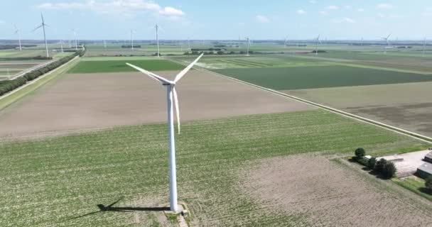 Zeewolde Juni 2022 Nederland Vestas Windturbinesysteem Duurzame Energieopwekking Een Windmolenpark — Stockvideo