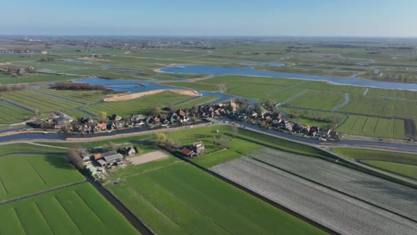 Miejscowość Driehuizen Gminie Alkmaar Holenderskiej Prowincji Holandia Północna Niedaleko Polder — Wideo stockowe