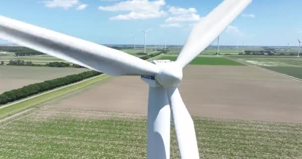 Zeewolde Juni 2022 Nederland Vestas Windturbinesysteem Duurzame Energieopwekking Een Windmolenpark — Stockvideo