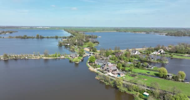 Typical Dutch Nature Lake Scenery Sunny Day Reeuwijkse Plannen Holland — Video