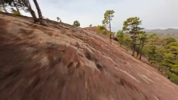 Πέτρα Βραχώδες Ηφαιστειακό Τοπίο Τενερίφη Καναρίνι Νησί Στην Ισπανία Fpv — Αρχείο Βίντεο