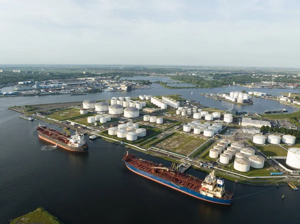Petrochemická Energie Těžký Dopravní Průmysl Nákladní Loď Tanker Shora Dolů — Stock fotografie