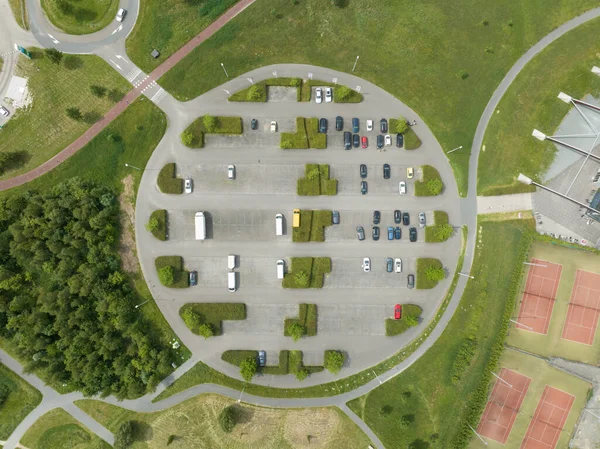 Parken Sie Von Oben Nach Unten Urbanen Stil Parken Symmetrische — Stockfoto