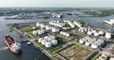 Petrokimya petrol endüstrisi, Hollanda 'nın Amsterdam limanındaki büyük bir sanayi limanında gaz ve petrol ürünleri ve taşımacılık gemileri için depolama alanı oluşturdu..