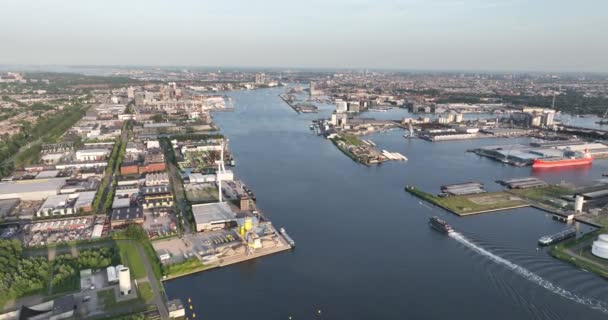 Amsterdam Westhaven Port Westelijk Havengebied Amsterdam North Sea Canal Heavy — ストック動画