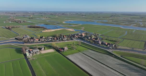 荷兰北部省份Alkmaar市的Driehuizen村 靠近Polder L和Eilandspolderzuid Noord Schermer — 图库视频影像