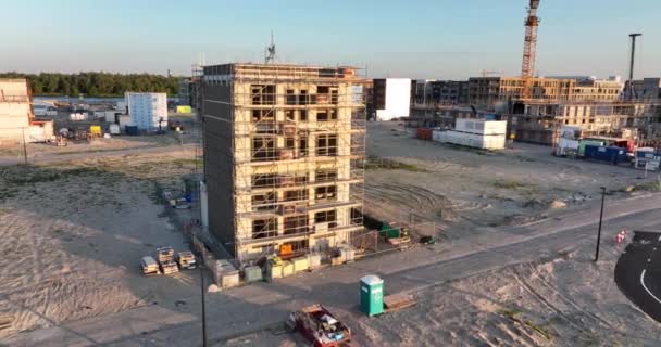 Amsterdam Juni 2022 Niederlande Baustelle Centrumeiland Amsterdam Oost Selbstgebautes Wohngebiet — Stockvideo