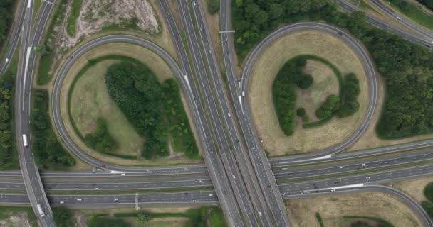 Lunetten Junction Dutch Traffic Interchange Connection A12 A27 Motorways Located — 图库视频影像