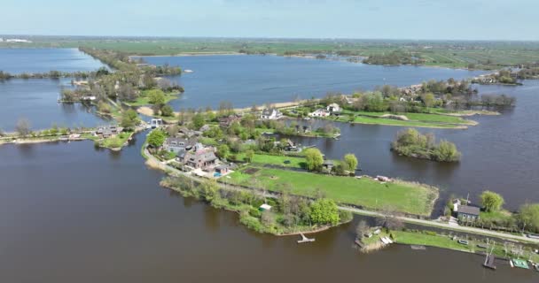 Typické Holandské Přírodní Jezero Scenérie Slunný Den Reeuwijkse Plannen Holandsku — Stock video