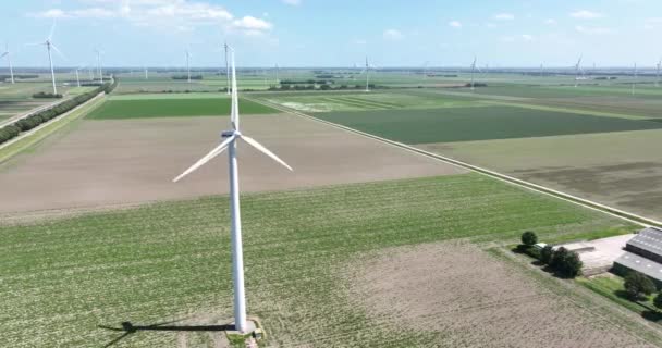 Zeewolde Ιουνίου 2022 Ολλανδία Vestas Σύστημα Ανεμογεννητριών Βιώσιμη Παραγωγή Ενέργειας — Αρχείο Βίντεο