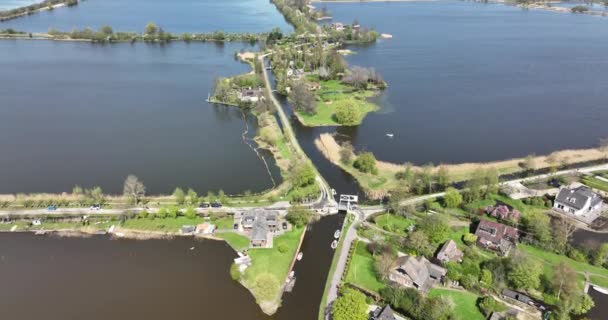 Typické Holandské Přírodní Jezero Scenérie Slunný Den Reeuwijkse Plannen Holandsku — Stock video