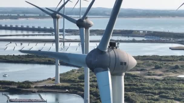 Windturbine Wind Mill Clean Renewable Energy Generation System Electricity Generator — Stock Video