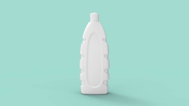 3D rendering of an empty blank shampoo bottle toiletry packaging mock up product. Standing in an empty space promotional give away skin and hair care product template.