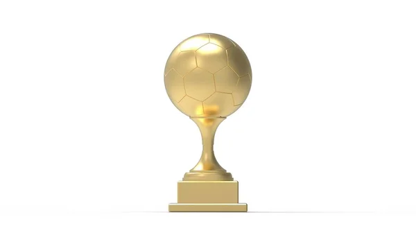 Рендерінг Золотий Дорогоцінний Футбол Нагороди Чемпіонату Тройської Премії Досягнення Приз — стокове фото