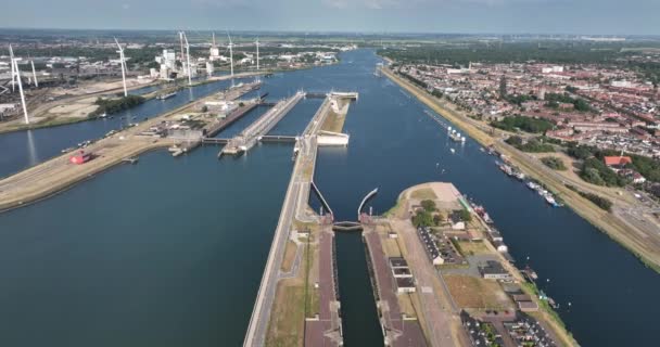 Ijmuiden Locks Form Connection North Sea Canal North Sea Ijmuiden – Stock-video